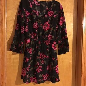 Express Clinched Waist Floral Dress